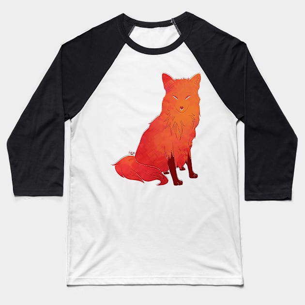 Fascinated Fox Baseball T-Shirt by artiumus